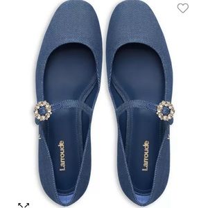 Larroudé Women's Blair denim Mary Jane Ballet Flats size 7. Great condition!